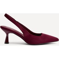 Linzi Women's Izzie Wide Fit Burgundy Scuba Sling Back Low Court Heel | Size: 6-Wide Fit