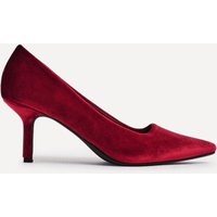 Linzi Women's Kat Burgundy Velvet Classic Court Heels | Size: 8-Standard Fit