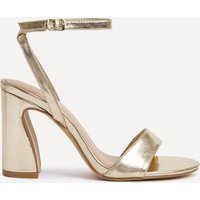 Linzi Women's Trance Gold Faux Leather Block Heel | Size: 5-Standard Fit