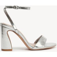 Linzi Women's Trance Silver Faux Leather Block Heel | Size: 5-Standard Fit