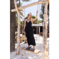 Dobby Broderie Strappy Back Midi Dress