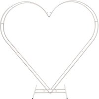 Neel Blue Dual Heart Arch Stand Party Decoration Arch Metal Frame - 6.8ft x 6.5ft in White