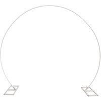 Neel Blue Round Arch Stand Party Background Decoration Metal Arch Backdrop Stand Garden Arbors - 2.6m x 2.2m in White