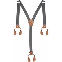 Neel Blue Y Shape Elasticated Suspenders Button Hole Braces in Grey