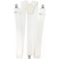 Braces Y Back Elasticated Suspenders 3 Metal Clips 25mm Wide Ivory