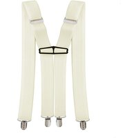 Neel Blue Unisex Braces X Shape Clip on Elasticated Suspender in Ivory