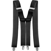 Neel Blue Unisex Braces X Shape Clip on Elasticated Suspender in Black