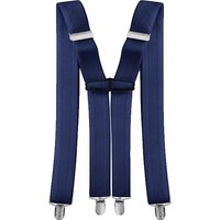 Neel Blue Unisex Braces X Shape Clip on Elasticated Suspender in Mid Blue