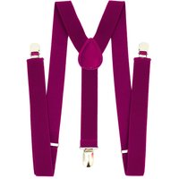 Neel Blue Unisex Braces Y Back Elasticated Suspenders with 3 Metal Clips, 35mm Wide in Wine