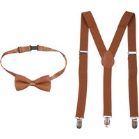 Braces & Bow Tie Set Fully Elasticated Y Shape Suspender 25mm Wide Brown Years
