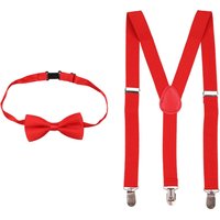 Braces Bow Tie Set Fully Elasticated Y Shape Suspender 25mm Wide Dark Pink Years