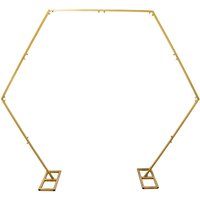 Neel Blue Pentagon Balloon Arch Stand Party Background Decoration Arch Metal Frame - 6.8ft in Gold
