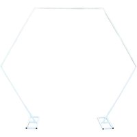 Neel Blue Pentagon Balloon Arch Stand Party Background Decoration Arch Metal Frame - 6.8ft in White