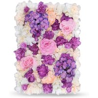 Neel Blue Artificial Flower Wall Panel Decorative Wedding Photography Backdrop in Purple