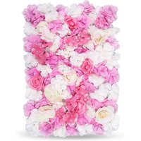 Neel Blue Artificial Flower Wall Panel Decorative Wedding Photography Backdrop in Bright Pink