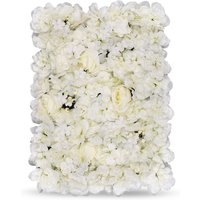 Neel Blue Artificial Flower Wall Panel Decorative Wedding Photography Backdrop in Off-White