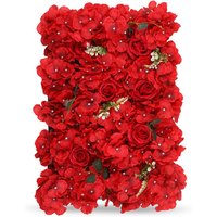Neel Blue Artificial Flower Wall Panel Decorative Wedding Photography Backdrop in Red