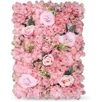 Neel Blue Decorative Artificial Flower Wall Panel Wedding Photo Background in Dusty Pink