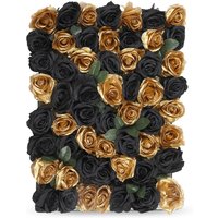 Neel Blue Hydrangea Artificial Flower Wall Panel for Wedding Decoration in Metallic Gold