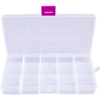 Neel Blue Small Compartment Plastic Storage Box - 15 Compartment in Clear