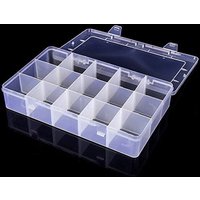 Neel Blue Large Compartment Plastic Storage Box - 15 Compartment in Clear