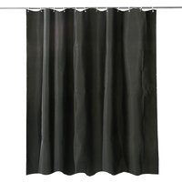 Neel Blue Shower Curtain With 12 Hooks, Mould & Mildew Resistant, Washable PEVA - 180x180cm in Black | Size: 180 cm width x 180 cm drop