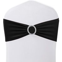 Neel Blue Spandex Chair Band with Slider Buckle, Stretchy Chair Cover Band Sash in Black