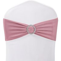 Neel Blue Spandex Chair Band with Slider Buckle, Stretchy Chair Cover Band Sash in Baby Pink