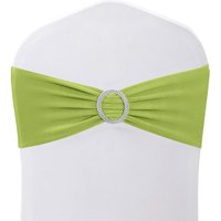 Neel Blue Spandex Chair Band with Slider Buckle, Stretchy Chair Cover Band Sash in Dark Olive