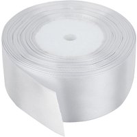 Neel Blue Double Sided Satin Polyester Ribbon Roll, 40mm x 25 Metres in White