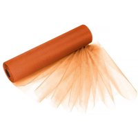 Neel Blue Organza Roll Snow Sheer Glitter Fabric, Chair Bow Sash - 25m x 29cm in Burnt Orange | Size: 25m x 29 cm