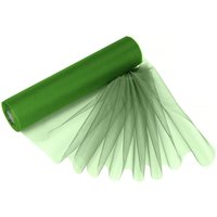 Neel Blue Organza Roll Snow Sheer Glitter Fabric, Chair Bow Sash - 25m x 29cm in Bottle Green | Size: 25m x 29 cm