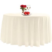 Round Polyester Tablecloth Stain & Wrinkle-Resistant Table Cover - 90 Inch