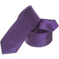 Satin Polyester Slim Neck Tie Violet