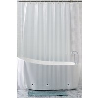 Neel Blue Transparent PEVA Shower Curtain with Bottom Magnet in Clear | Size: 180 cm width x 200 cm drop