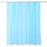 Neel Blue Shower Curtain With 12 Hooks, Mould & Mildew Resistant, Washable PEVA - 180x180cm in Blue | Size: 180 cm width x 180 cm drop