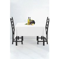 Neel Blue Rectangle Polyester Tablecloth, Premium Linen Table Cover, 228cm x 335cm in White | Size: 228 cm x 335 cm