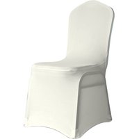 Neel Blue Spandex Polyester Stretch Chair Cover, Washable & Removable Slipcovers in Ivory