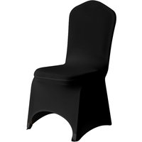 Neel Blue Spandex Arched Front Chair Covers Stretch Fabric Removable Washable Slipcovers in Black