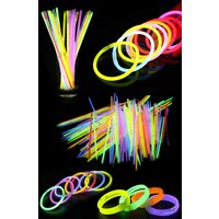Neel Blue 8" Glowsticks with Bracelet Connectors for Party Supplies, Christmas Decoration - 50pcs