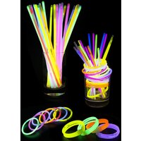 Neel Blue 8" Glowsticks with Bracelet Connectors for Party Supplies, Christmas Decoration - 25pcs