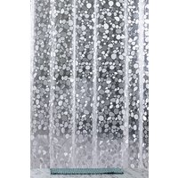 Neel Blue Pebbles Pattern 3D Effect PEVA Shower Curtain in Clear | Size: 180 cm width x 180 cm drop