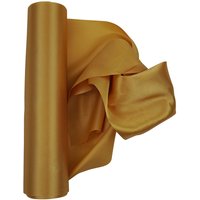 Neel Blue 20cm x 29cm Solid Satin Roll Large Fabric for Chair Sash Wedding Bouquet Décor Drapery in Gold | Size: 20 cm x 29 cm