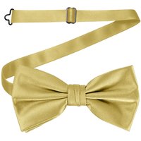 Neel Blue Men's Stylish Bow Ties Colourful Plain Solid Satin Polyester Adjustable Pre-Ties in Gold
