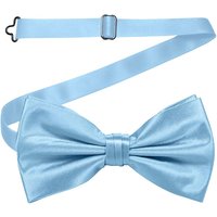 Neel Blue Men's Stylish Bow Ties Colourful Plain Solid Satin Polyester Adjustable Pre-Ties in Light Blue
