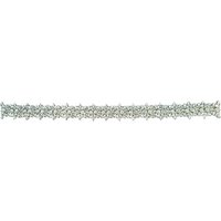Silver Diamante Applique Rhinestone Motif Sparkling Crystals Studded Sew on Patch 450mm x 50mm