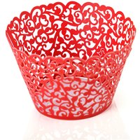 Neel Blue Cupcake Wrappers, Paper Muffin Holder, 25pcs in Red