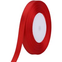 Neel Blue Double Sided Satin Polyester Ribbon Roll, 10mm x 25 Metres in Red
