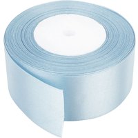Neel Blue Double Sided Satin Polyester Ribbon Roll, 40mm x 25 Metres in Light Blue