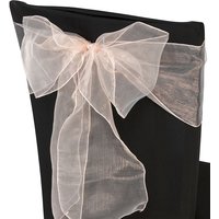 Neel Blue Organza Chair Sashes Wider Fuller Bow for Party Decoration, 17cm x 280cm in Rose Gold | Size: 17 cm x 280 cm
